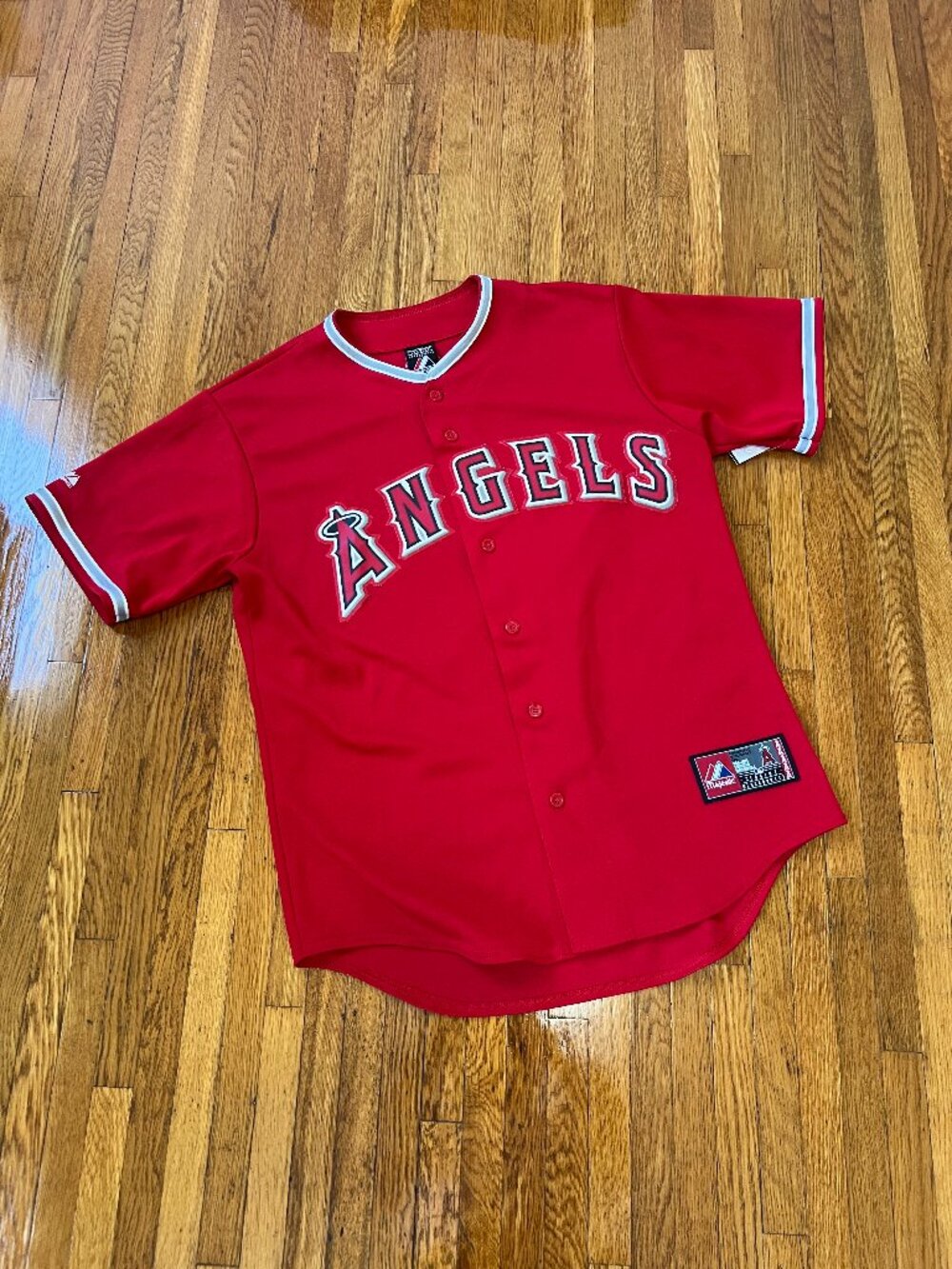 Los Angeles of Anaheim Angels Majestic Red Jersey - Men's Medium